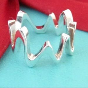 Tiffany & Co. silver Gehry Equus wavy Ring size 7 - Rare